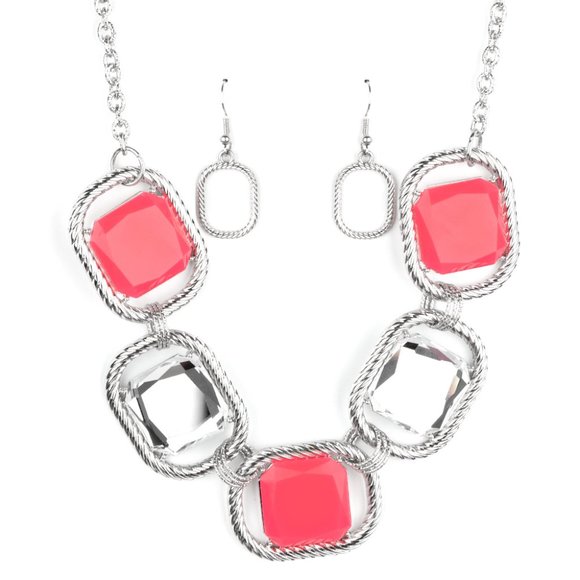 Pucker Up - Pink Necklace